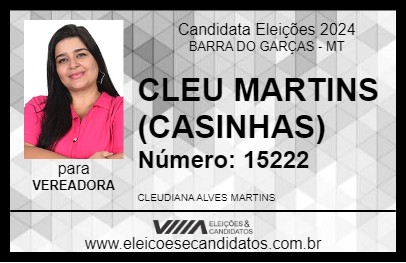 Candidato CLEU MARTINS (CASINHAS) 2024 - BARRA DO GARÇAS - Eleições