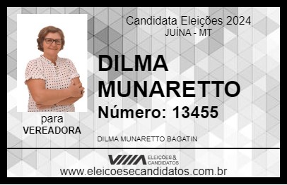 Candidato DILMA MUNARETTO 2024 - JUÍNA - Eleições