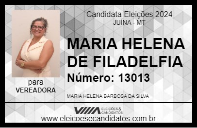 Candidato MARIA HELENA DE FILADELFIA 2024 - JUÍNA - Eleições