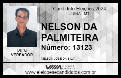 Candidato NELSON DA PALMITEIRA 2024 - JUÍNA - Eleições