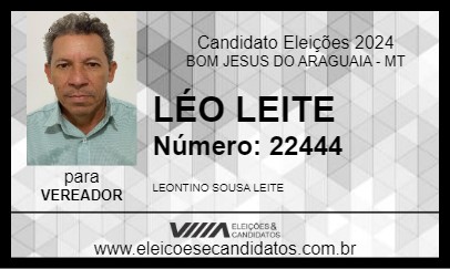 Candidato LÉO LEITE 2024 - BOM JESUS DO ARAGUAIA - Eleições