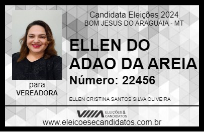 Candidato ELLEN DO ADAO DA AREIA 2024 - BOM JESUS DO ARAGUAIA - Eleições