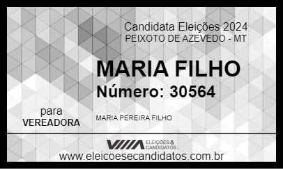 Candidato MARIA FILHO 2024 - PEIXOTO DE AZEVEDO - Eleições