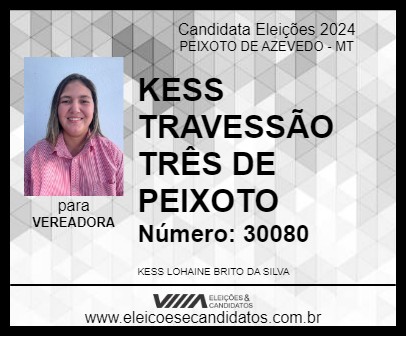 Candidato KESS TRAVESSÃO TRÊS DE PEIXOTO 2024 - PEIXOTO DE AZEVEDO - Eleições