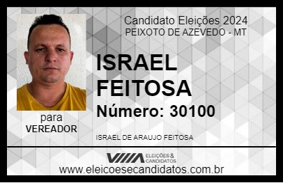 Candidato ISRAEL FEITOSA 2024 - PEIXOTO DE AZEVEDO - Eleições