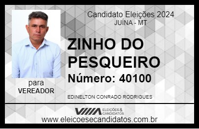 Candidato ZINHO DO PESQUEIRO 2024 - JUÍNA - Eleições