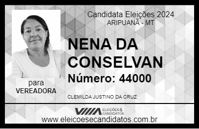 Candidato NENA DA CONSELVAN 2024 - ARIPUANÃ - Eleições