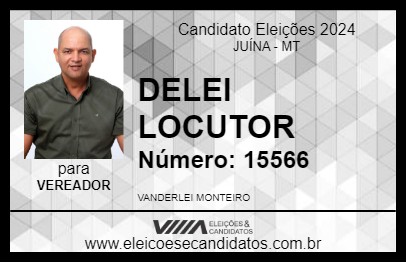 Candidato DELEI LOCUTOR 2024 - JUÍNA - Eleições