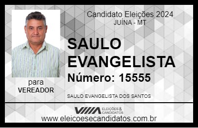 Candidato SAULO EVANGELISTA 2024 - JUÍNA - Eleições