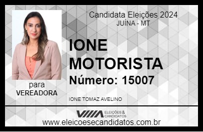 Candidato IONE MOTORISTA 2024 - JUÍNA - Eleições