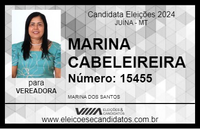 Candidato MARINA CABELEIREIRA 2024 - JUÍNA - Eleições