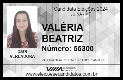 Candidato VALÉRIA BEATRIZ 2024 - JUÍNA - Eleições