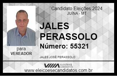 Candidato JALES PERASSOLO 2024 - JUÍNA - Eleições