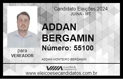 Candidato ADDAN BERGAMIN  2024 - JUÍNA - Eleições