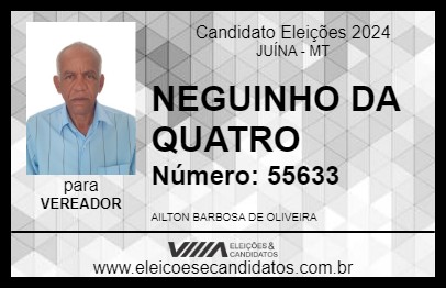 Candidato NEGUINHO DA QUATRO 2024 - JUÍNA - Eleições