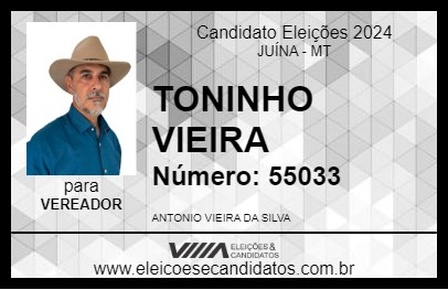 Candidato TONINHO VIEIRA 2024 - JUÍNA - Eleições