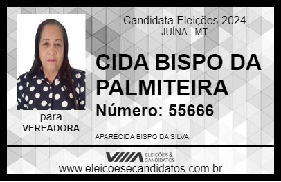 Candidato CIDA BISPO DA PALMITEIRA 2024 - JUÍNA - Eleições