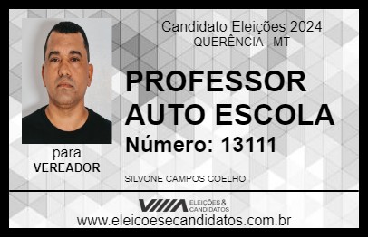 Candidato PROFESSOR AUTO ESCOLA 2024 - QUERÊNCIA - Eleições