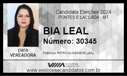 Candidato BIA LEAL 2024 - PONTES E LACERDA - Eleições