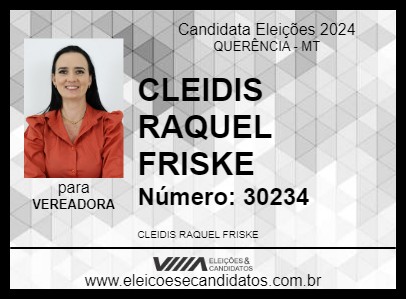 Candidato CLEIDIS RAQUEL FRISKE 2024 - QUERÊNCIA - Eleições