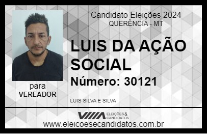 Candidato LUIS DA AÇÃO SOCIAL 2024 - QUERÊNCIA - Eleições