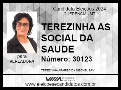 Candidato TEREZINHA AS SOCIAL DA SAUDE 2024 - QUERÊNCIA - Eleições