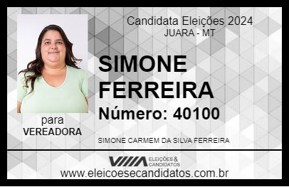 Candidato SIMONE FERREIRA 2024 - JUARA - Eleições