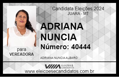 Candidato ADRIANA NUNCIA 2024 - JUARA - Eleições