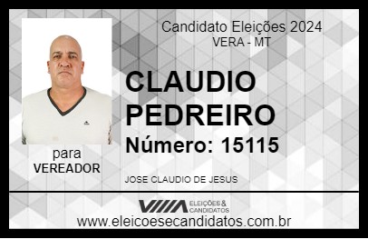 Candidato CLAUDIO PEDREIRO 2024 - VERA - Eleições