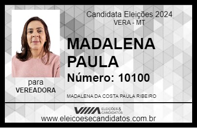 Candidato MADALENA PAULA 2024 - VERA - Eleições