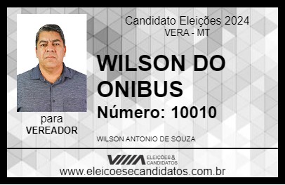 Candidato WILSON DO ONIBUS 2024 - VERA - Eleições