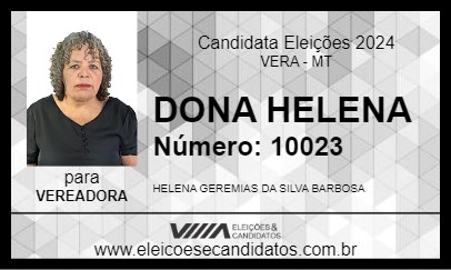 Candidato DONA HELENA 2024 - VERA - Eleições