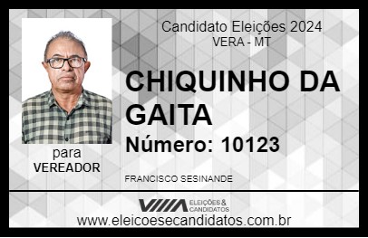 Candidato CHIQUINHO DA GAITA 2024 - VERA - Eleições