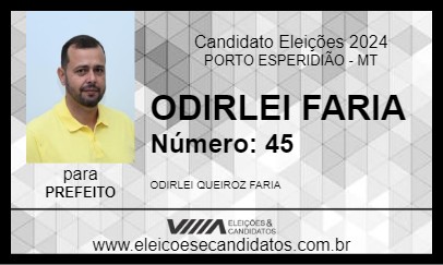 Candidato ODIRLEI FARIA 2024 - PORTO ESPERIDIÃO - Eleições