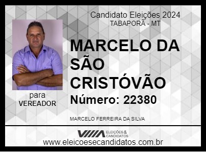 Candidato MARCELO DA SÃO CRISTÓVÃO 2024 - TABAPORÃ - Eleições