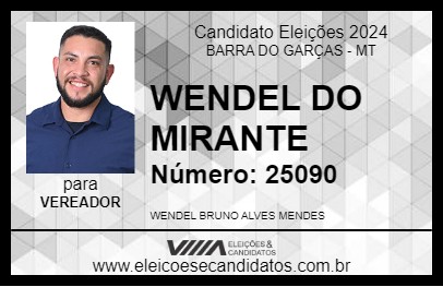 Candidato WENDEL DO MIRANTE 2024 - BARRA DO GARÇAS - Eleições