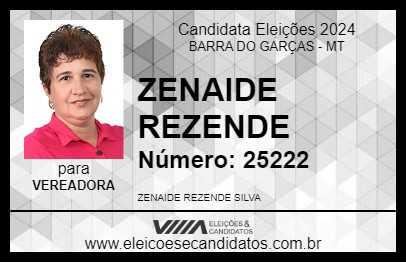 Candidato ZENAIDE REZENDE 2024 - BARRA DO GARÇAS - Eleições