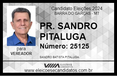 Candidato PR. SANDRO PITALUGA 2024 - BARRA DO GARÇAS - Eleições