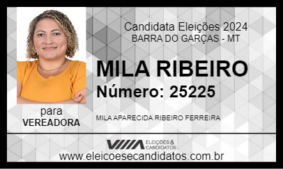 Candidato MILA RIBEIRO 2024 - BARRA DO GARÇAS - Eleições