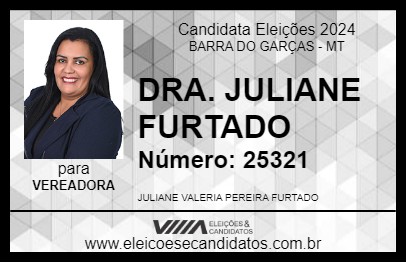 Candidato DRA. JULIANE FURTADO 2024 - BARRA DO GARÇAS - Eleições