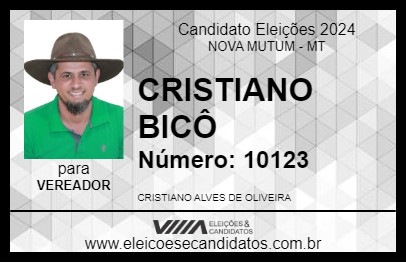 Candidato CRISTIANO BICÔ 2024 - NOVA MUTUM - Eleições