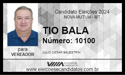 Candidato TIO BALA 2024 - NOVA MUTUM - Eleições