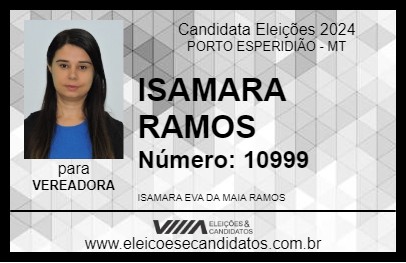 Candidato ISAMARA RAMOS 2024 - PORTO ESPERIDIÃO - Eleições