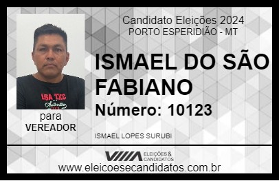 Candidato ISMAEL DO SÃO FABIANO 2024 - PORTO ESPERIDIÃO - Eleições