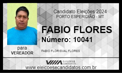 Candidato FABIO FLORES 2024 - PORTO ESPERIDIÃO - Eleições