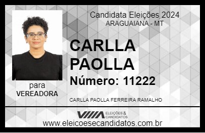 Candidato CARLLA PAOLLA 2024 - ARAGUAIANA - Eleições