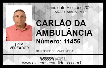 Candidato CARLÃO DA AMBULÂNCIA 2024 - ARAGUAIANA - Eleições