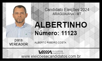 Candidato ALBERTINHO 2024 - ARAGUAIANA - Eleições