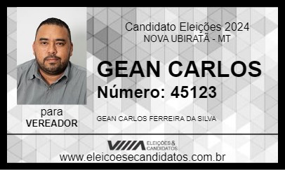 Candidato GEAN CARLOS 2024 - NOVA UBIRATÃ - Eleições