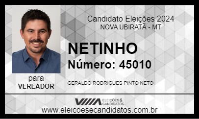 Candidato NETINHO 2024 - NOVA UBIRATÃ - Eleições